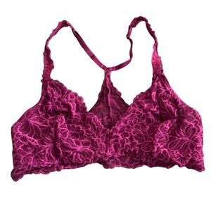 Maroon Lacy Bralette 1X